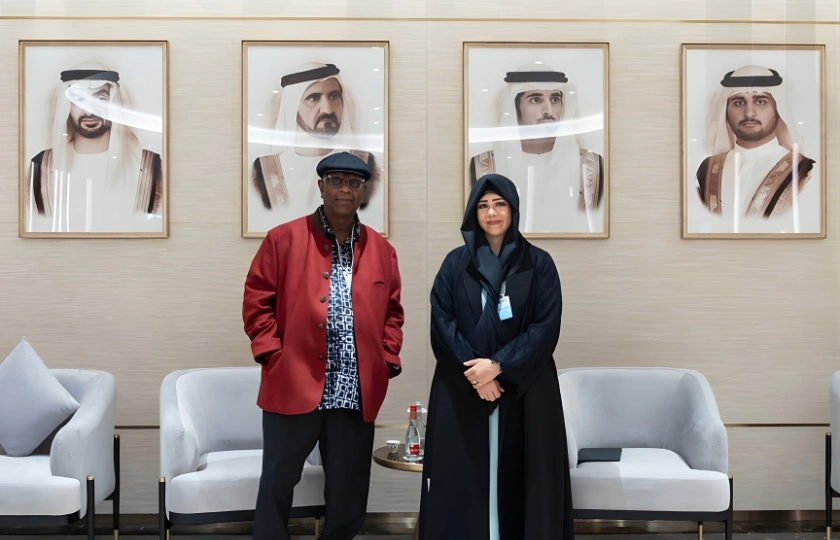 Sheikha Latifa Meets Artist El Anatsui at ICOM Dubai 2025